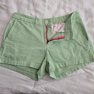 Chubbies Ladies Seersucker Lime Green Pinstripe Shorts S